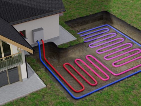 Geothermal ground source illustration