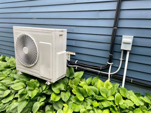 A mini-split outside a Long Island, NY home